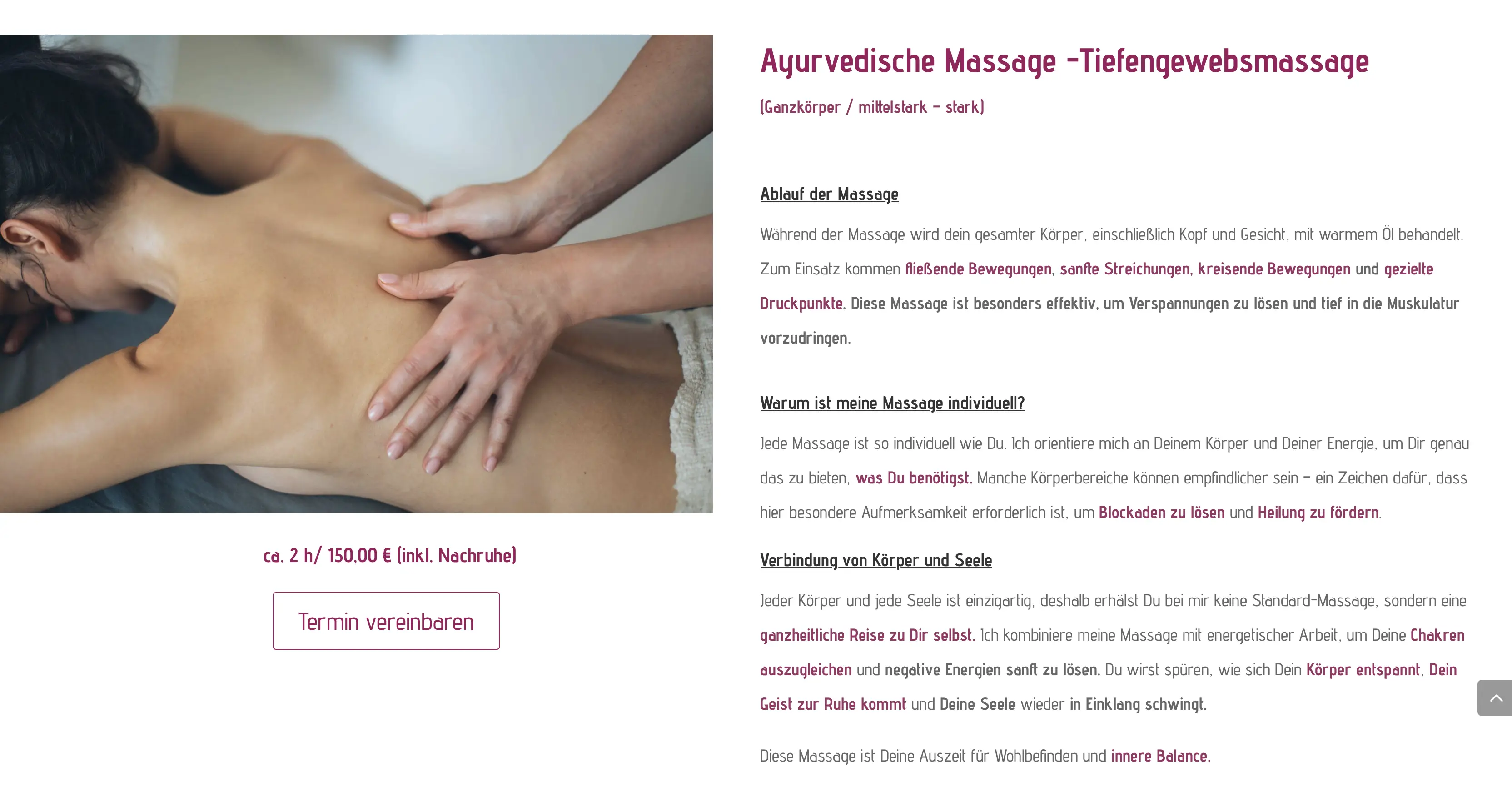 Ayurvedische Massagen