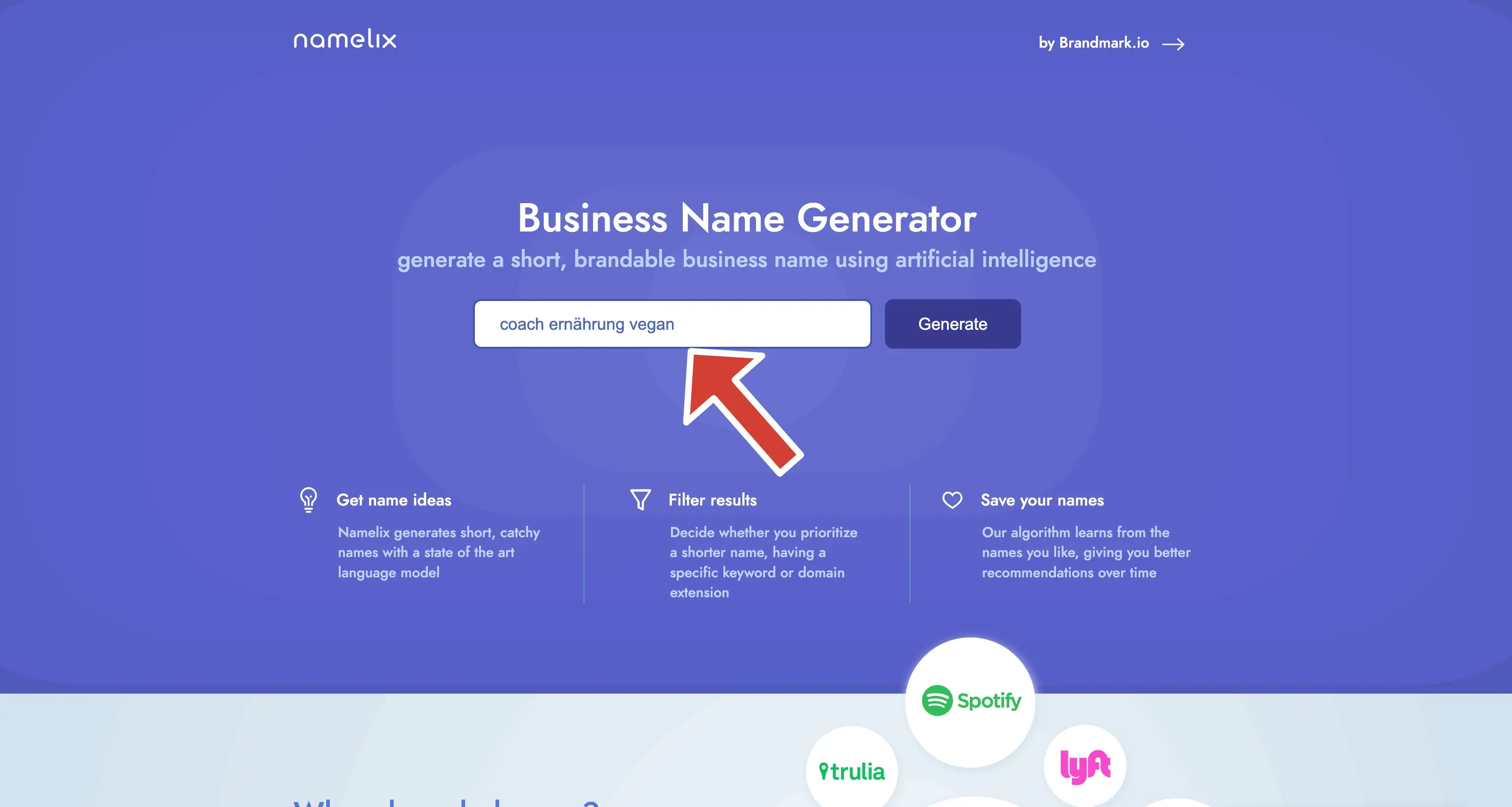 Namelix Business Name Generator