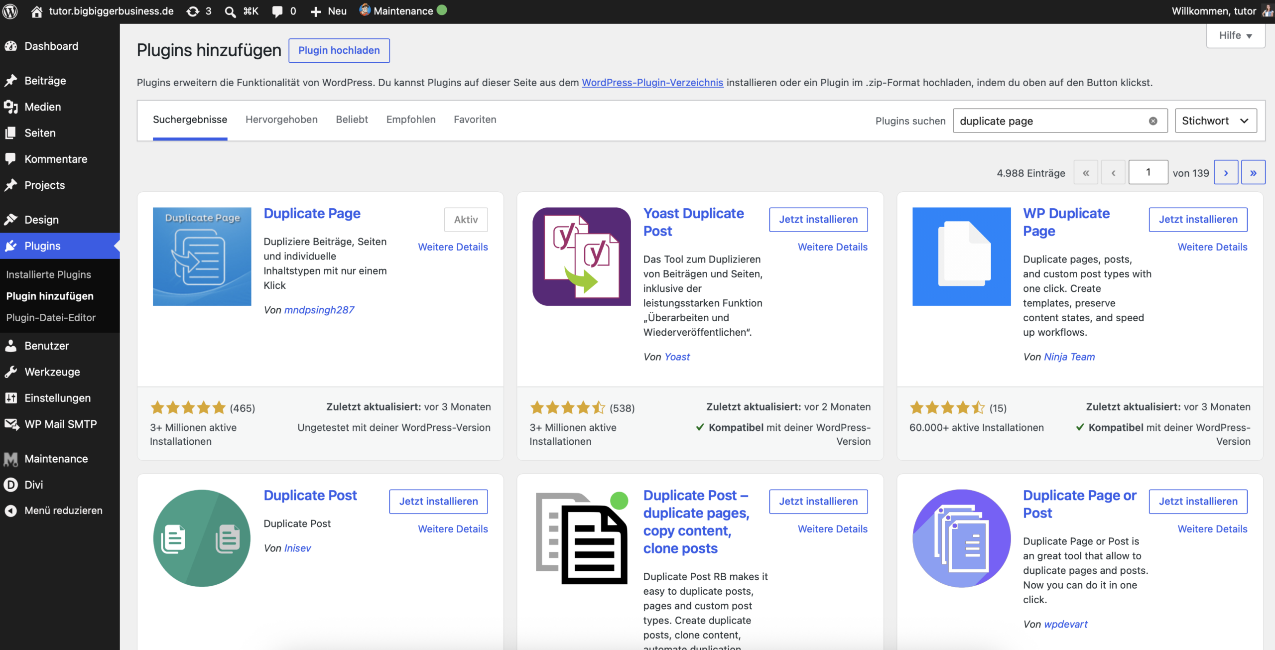 Duplicate Page plugin