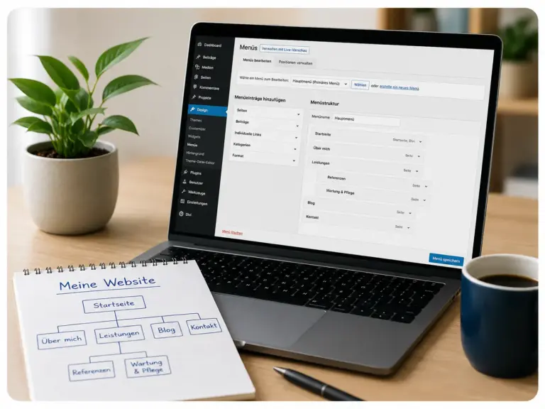 Website-Planung am modernen Schreibtisch