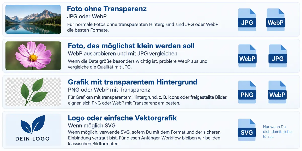 Bildformat-Leitfaden für Fotos und Grafiken