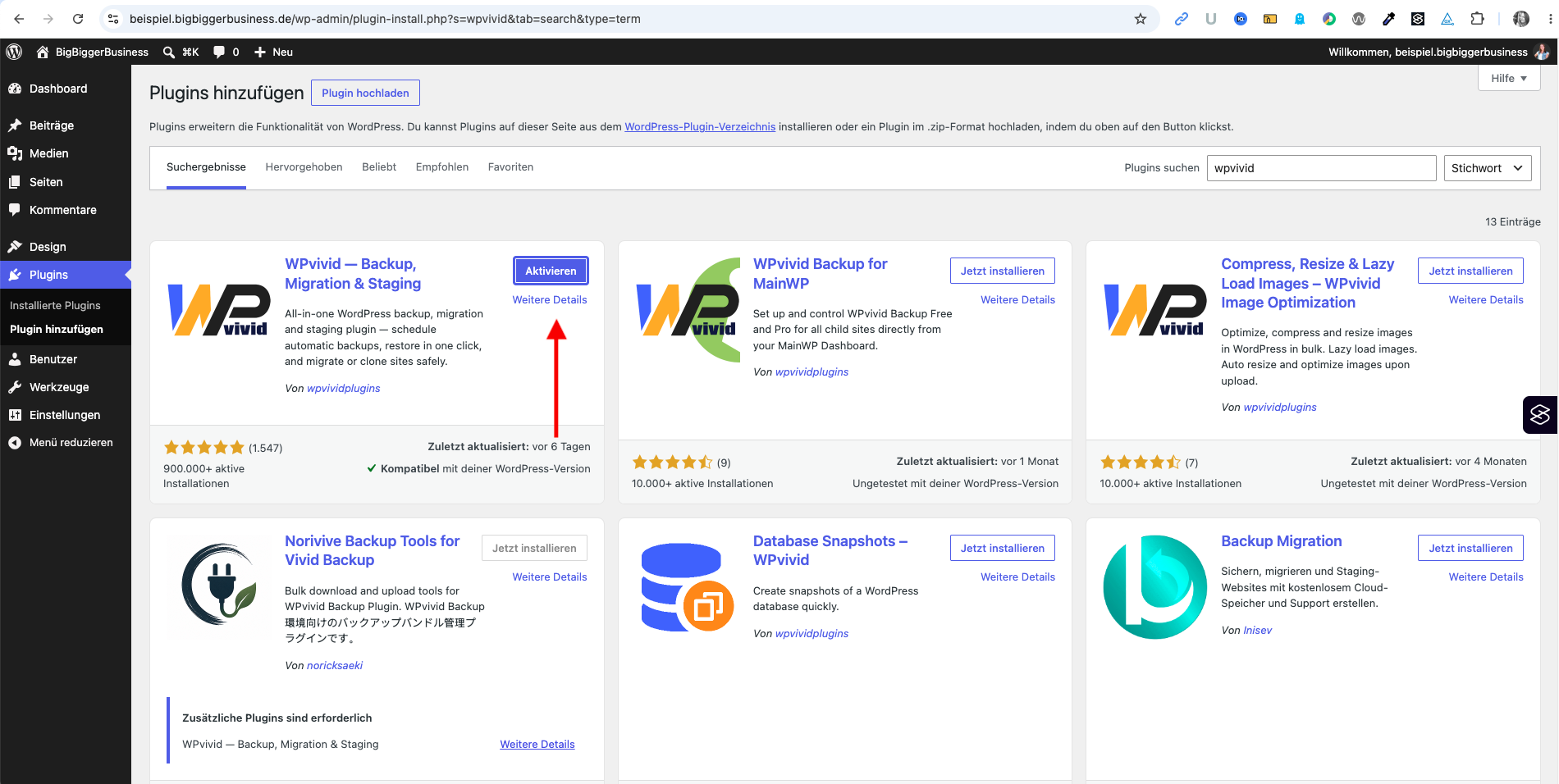 WPvivid backup