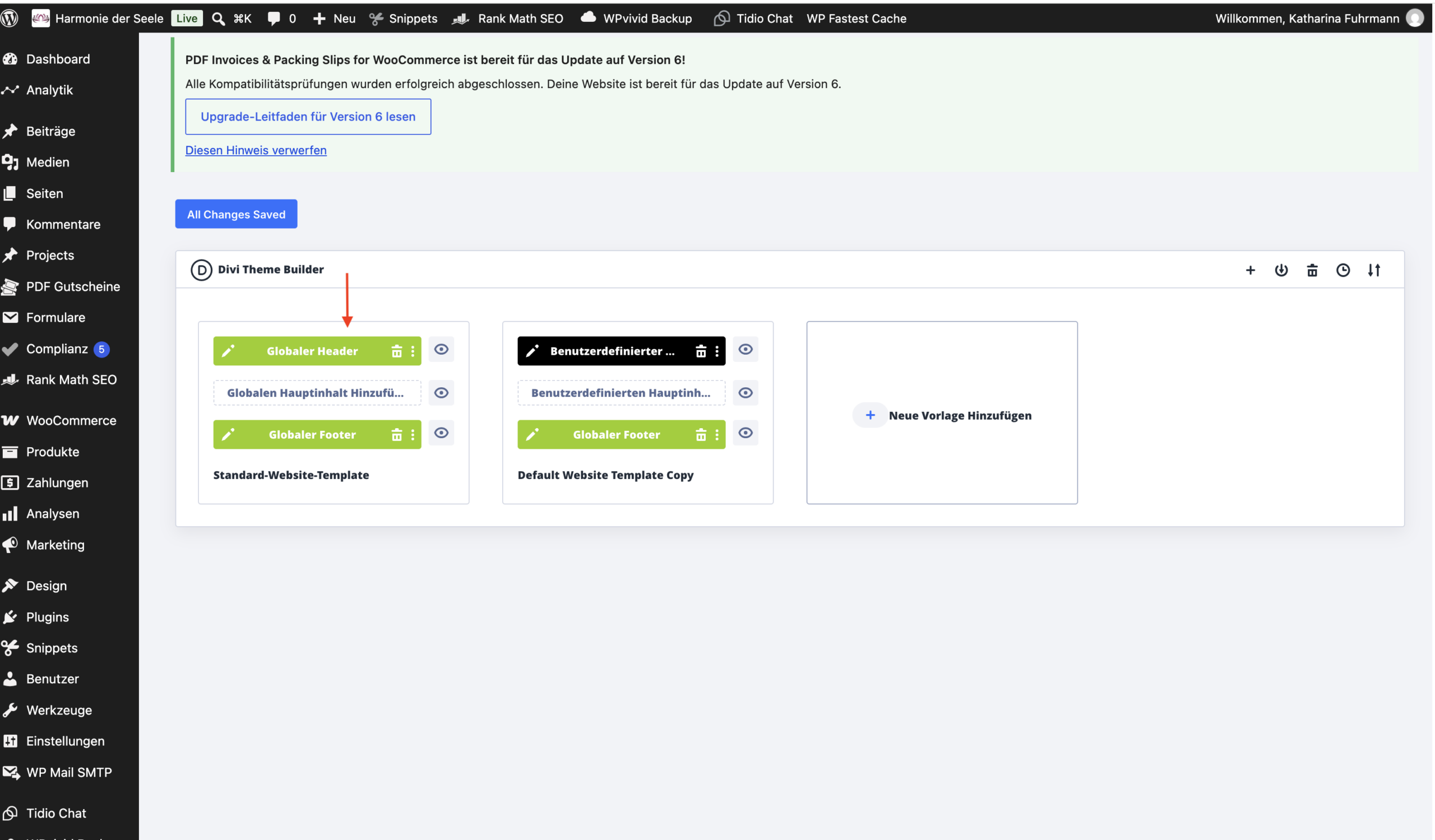 Globaler Header unter Divi Builder_2